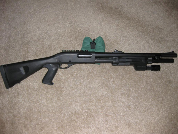 Remington 870 with Urbino Stock, Surefire Forend and Mesa Tactical Sidesaddle Remington 870 with Urbino Stock, Surefire Forend and Mesa Tactical Sidesaddle