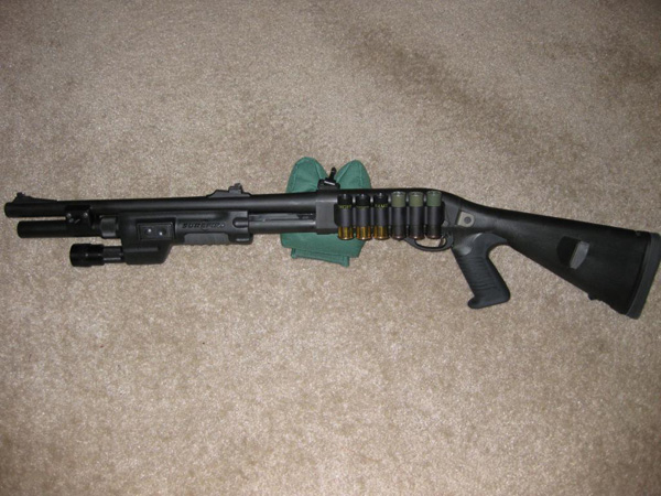 Remington 870 with Urbino Stock, Surefire Forend and Mesa Tactical Sidesaddle Remington 870 with Urbino Stock, Surefire Forend and Mesa Tactical Sidesaddle