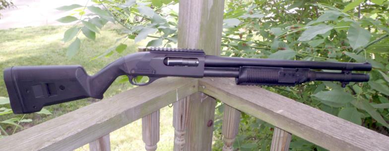 Remington 870 with Magpul Furniture, FAB Defense Forend and Mesa Tactical Sidesaddle Remington 870 with Magpul Furniture, FAB Defense Forend and Mesa Tactical Sidesaddle