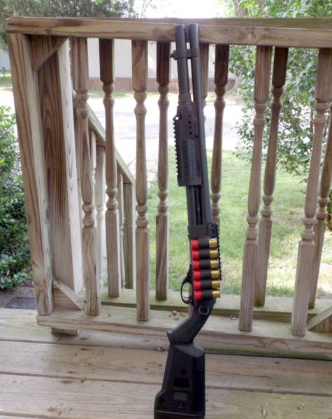 Remington 870 with Magpul Furniture, FAB Defense Forend and Mesa Tactical Sidesaddle Remington 870 with Magpul Furniture, FAB Defense Forend and Mesa Tactical Sidesaddle