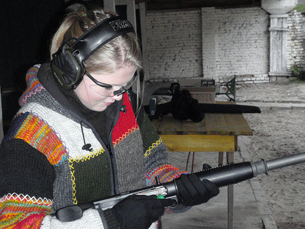 14 Year Girl with Benelli M4 14 Year Girl with Benelli M4