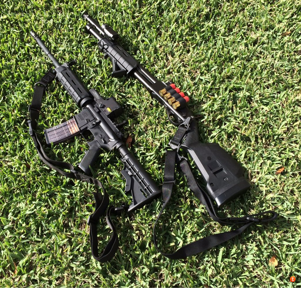 Remington 870 and AR-15