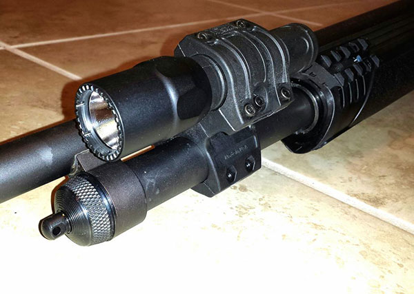 Remington 870 with Elzetta Flashlight Holder