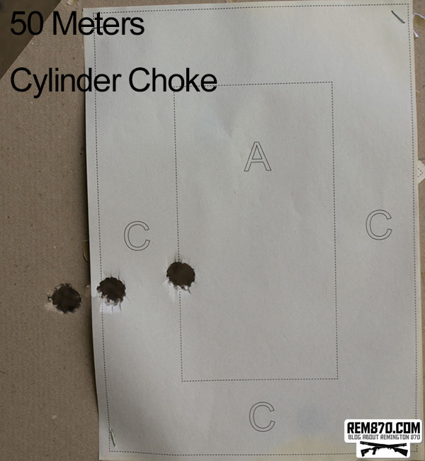 Shooting Slugs on 50 Meters with Cylinder Choke