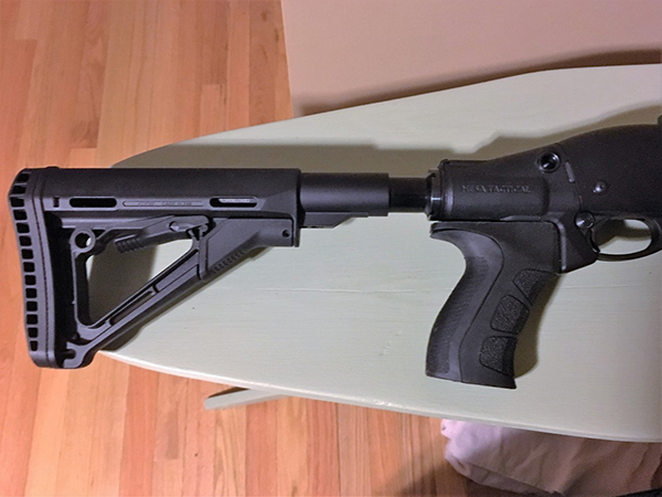 ATI AR-15 Scorpion Recoil Pistol grip on Mesa Tactical LEO Stock