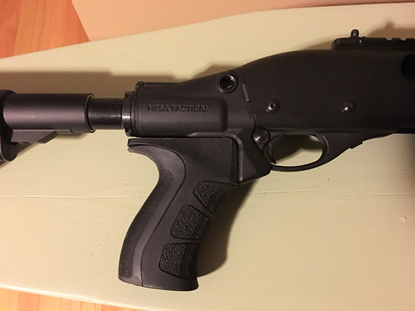 ATI AR-15 Scorpion Recoil Pistol grip on Mesa Tactical LEO Stock
