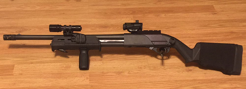 Remington 870, Magpul Furniture, Breacher Choke, Red Dot Sight