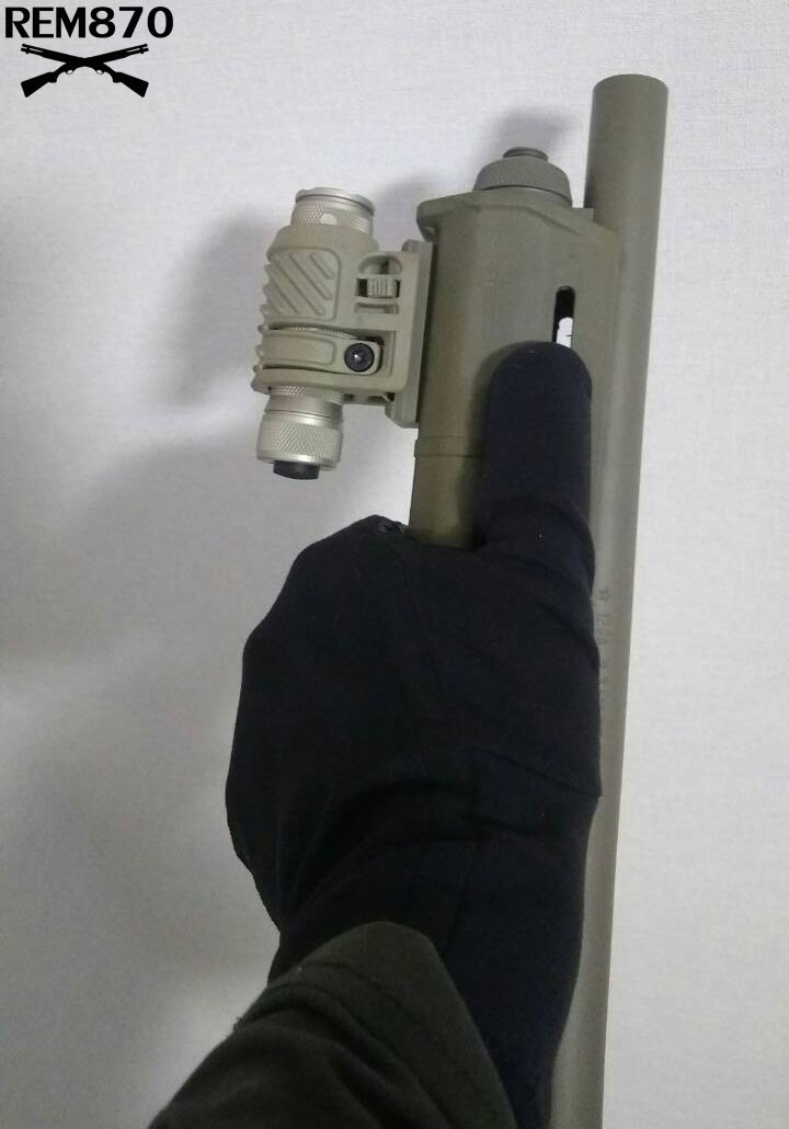 Short Barrel Remington 870 with Magpul Forend and Flashlight