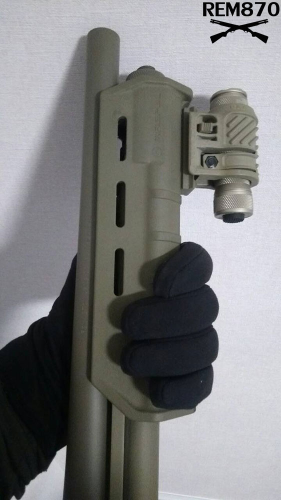 Short Barrel Remington 870 with Magpul Forend and Flashlight
