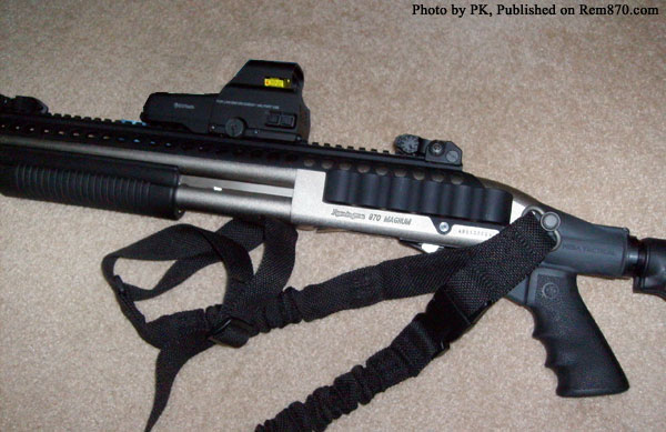 Remington 870 with Eotech, Sling, Rail and Side Saddle