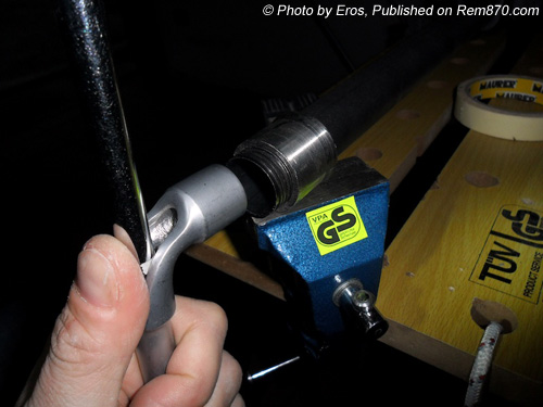 Smashing out dimples with wrench Smashing out dimples with wrench
