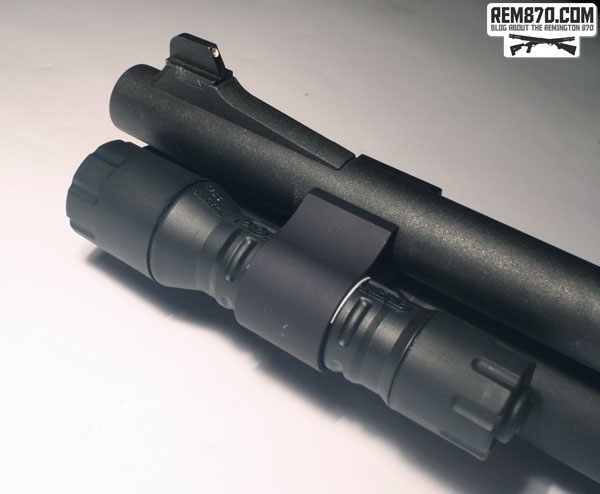 Streamlight Polytac Flashlight on CDM Gear Clamp on Remington870