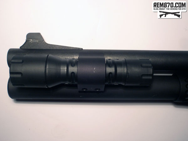 Streamlight Polytac Flashlight on CDM Gear Clamp on Remington870