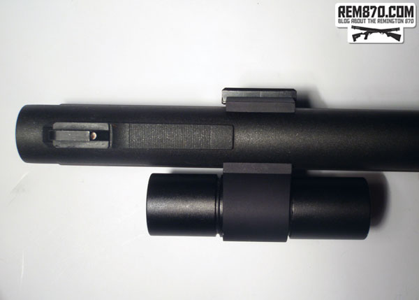 FAB Defense Speedlight Flashlight on CDM Gear Clamp on Remington870