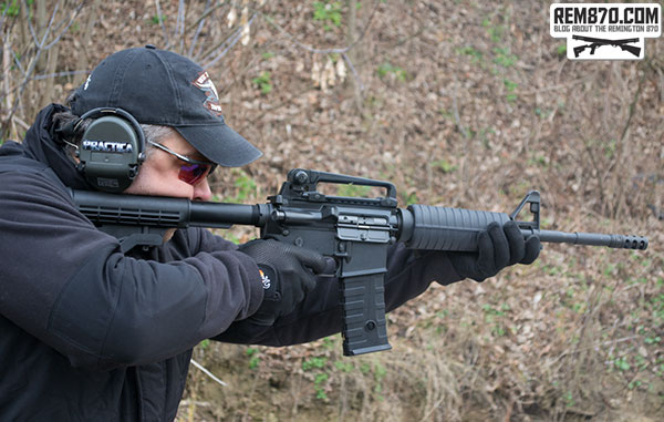 Shooter with AR-15 Rifle