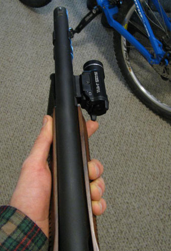 Remington 870 with Streamlight TLR-1, Indoors