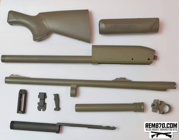 Remington 870 Parts Painted with Gun Kote