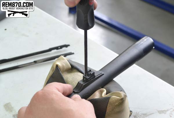 Remove rear sight before sandblasting and painting Remove rear sight before sandblasting and painting