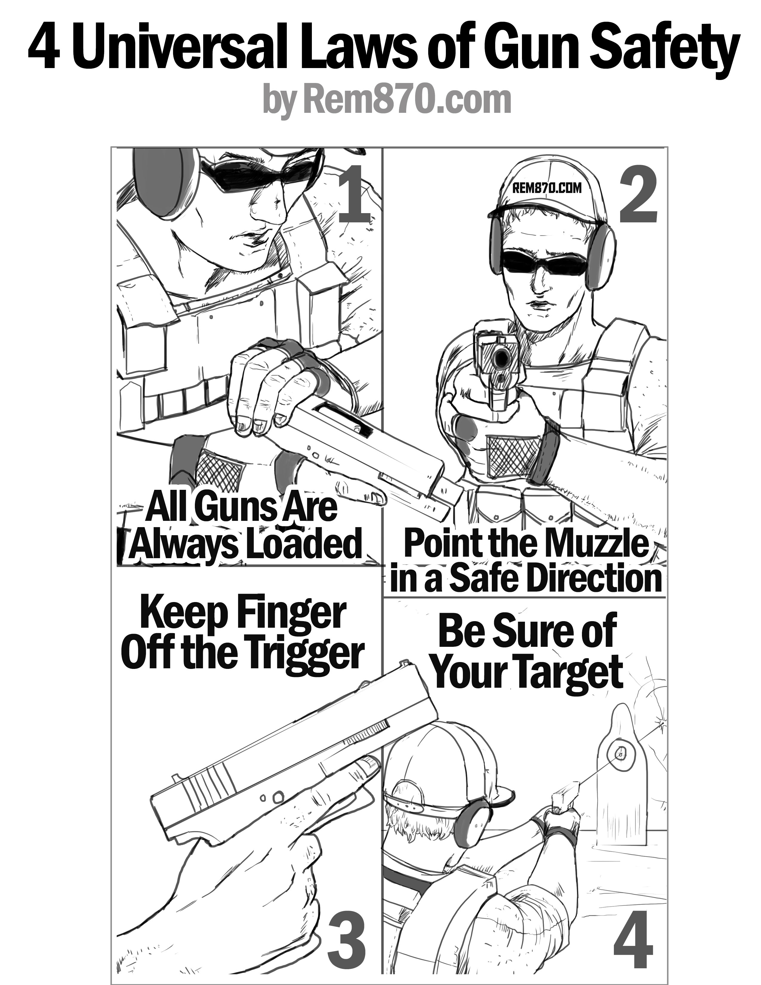 FREE Printable Gun Safety Poster (4 Universal Safety Rules)