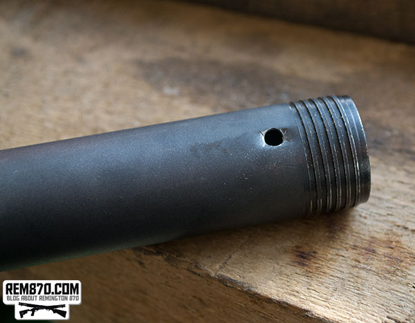 Drilled Out Dimples in Magazine Tube of Remington 870
