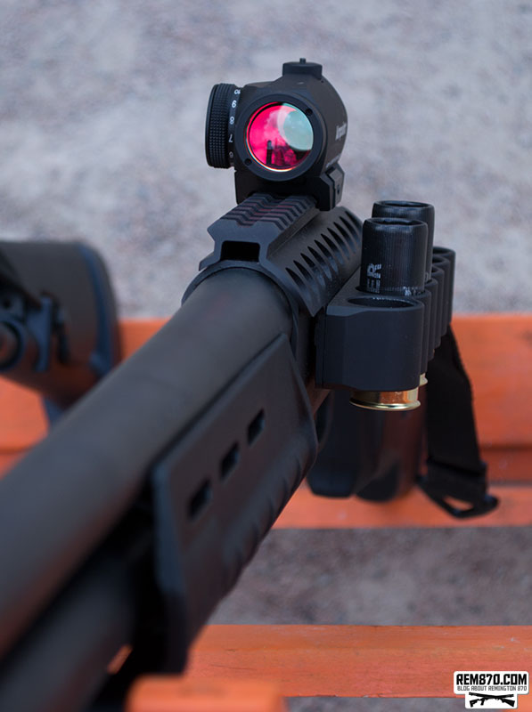 Aimpoint on a Remington 870 Shotgun