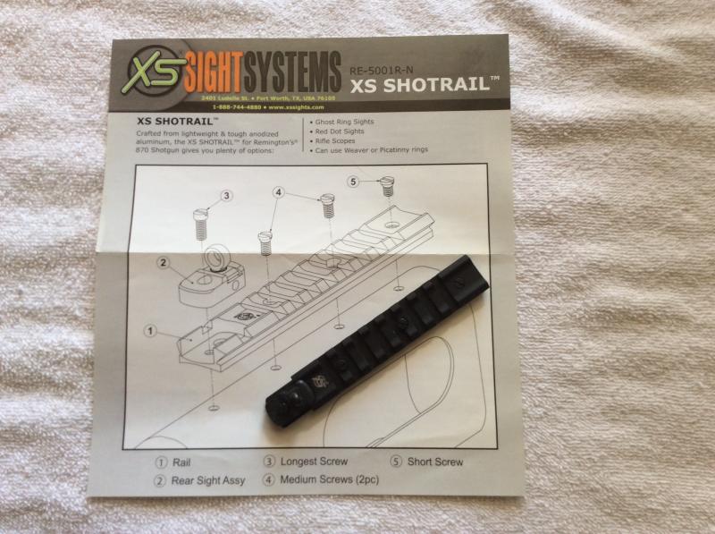 XS Sights Shotrail with a Picatinny Rail