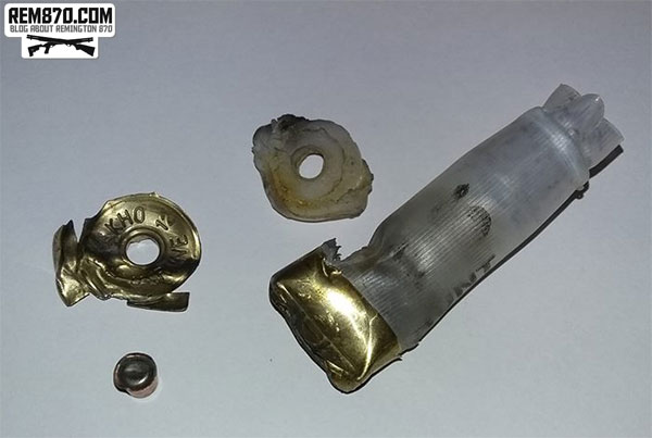 Shotgun Shell after Discharge Outside Chamber