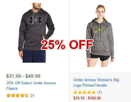 Save 25% on Under Armour Fleece, click here!