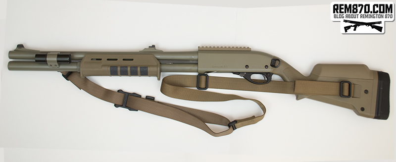 Magpul Multi Mission Sling MS1 on Remington 870 with SGA Stock and Forend
