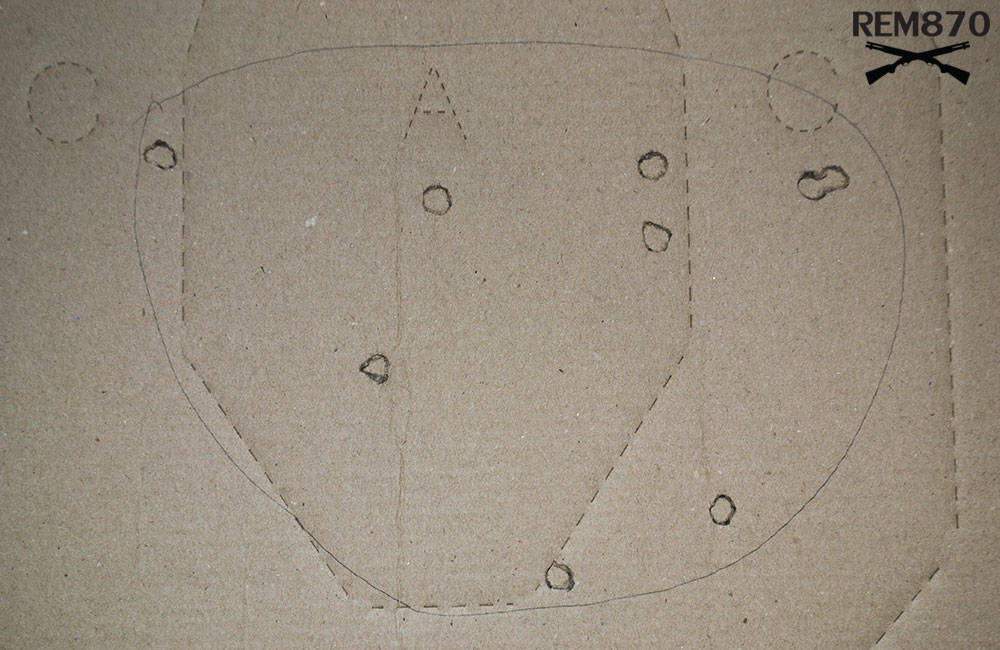 9 inches Remington Buckshot Pattern on 15 feet: