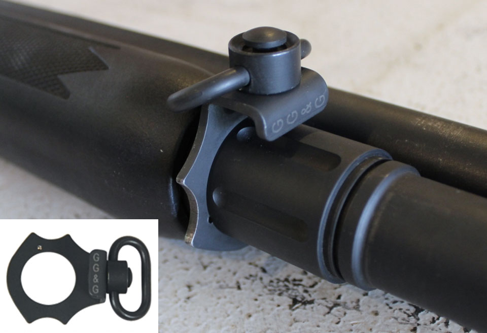 GG&G QD sling plate (with the detent ball removed) installed under the extension
