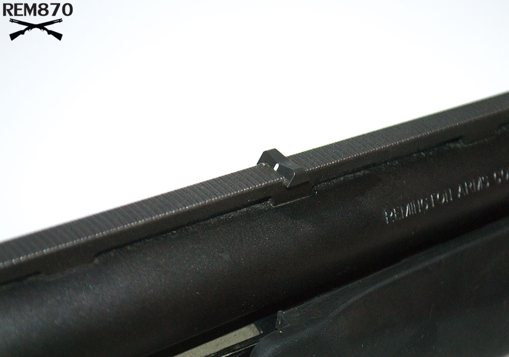 XS Rear Sight Installed on a Remington 870 Vent Rib Barrel