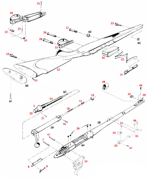 Remington 700 BDL Parts List and Schematics