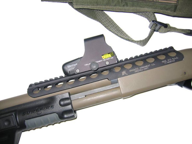 Remington 870 with Knight's Armament RAS used by Canadian Forces in Afghanistan