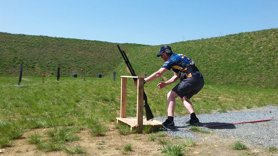 Shotgun standing in a rack