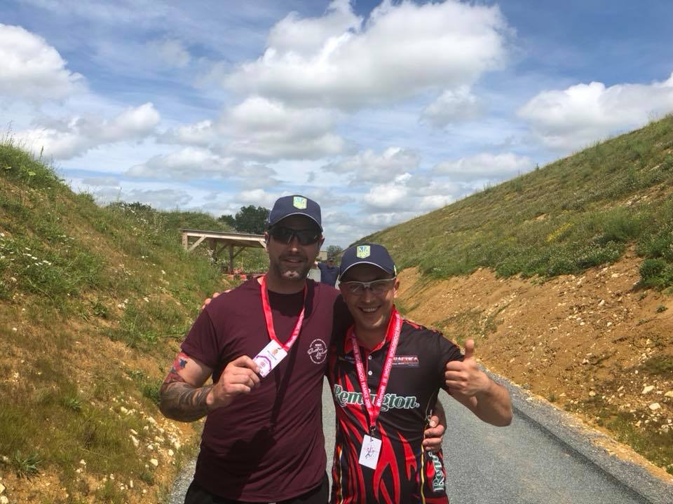 With my friend, James, on the range