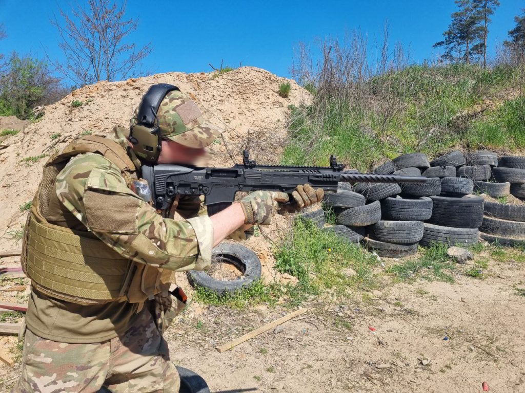Ukrainian Soldier with the Hatsan BTS-12 Shotgun