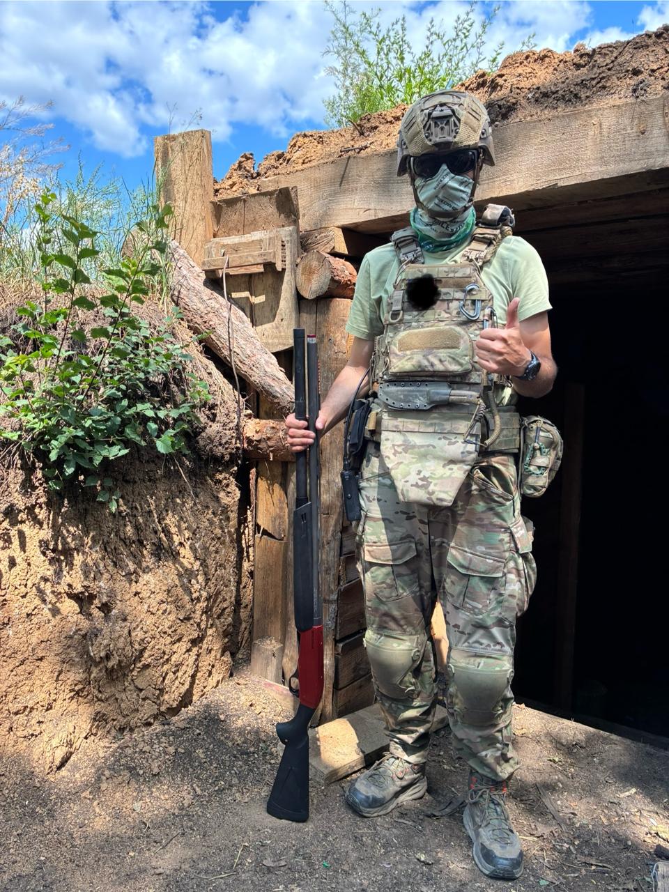 Ukrainian Soldier with Semi Auto Shotgun